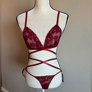 NWT Hotclos Red Lace Lingerie